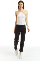High Rise 90s Straight with Release Hem - Black Wash by Tractr | 25 South Boutiques
