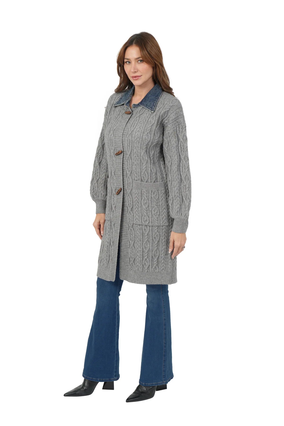 Love Token Larissa Cardigan - Grey, view 4