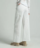 Linen Flared Trousers - Chalk by Masnada — view 5