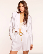 Emmeline Cropped Linen Blazer - White by Ramy Brook | 25 South Boutiques
