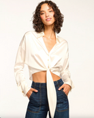 Farrah Silk Tie Front Blouse - Ivory by Ramy Brook | 25 South Boutiques