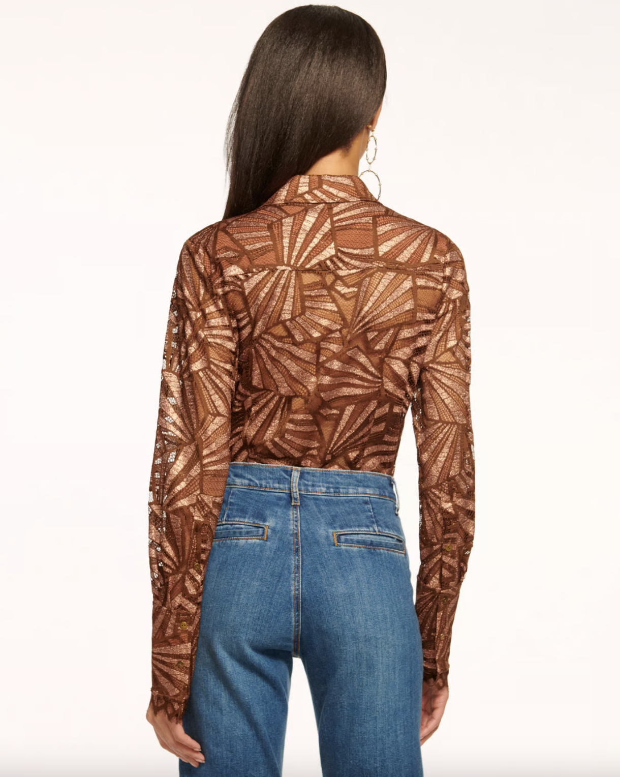 Priscilla Lace Button Down Top - Bronze Lace by Ramy Brook — view 3