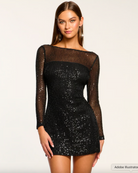 Forrest Beaded Mini Dress - Black Mesh by Ramy Brook — alternate view