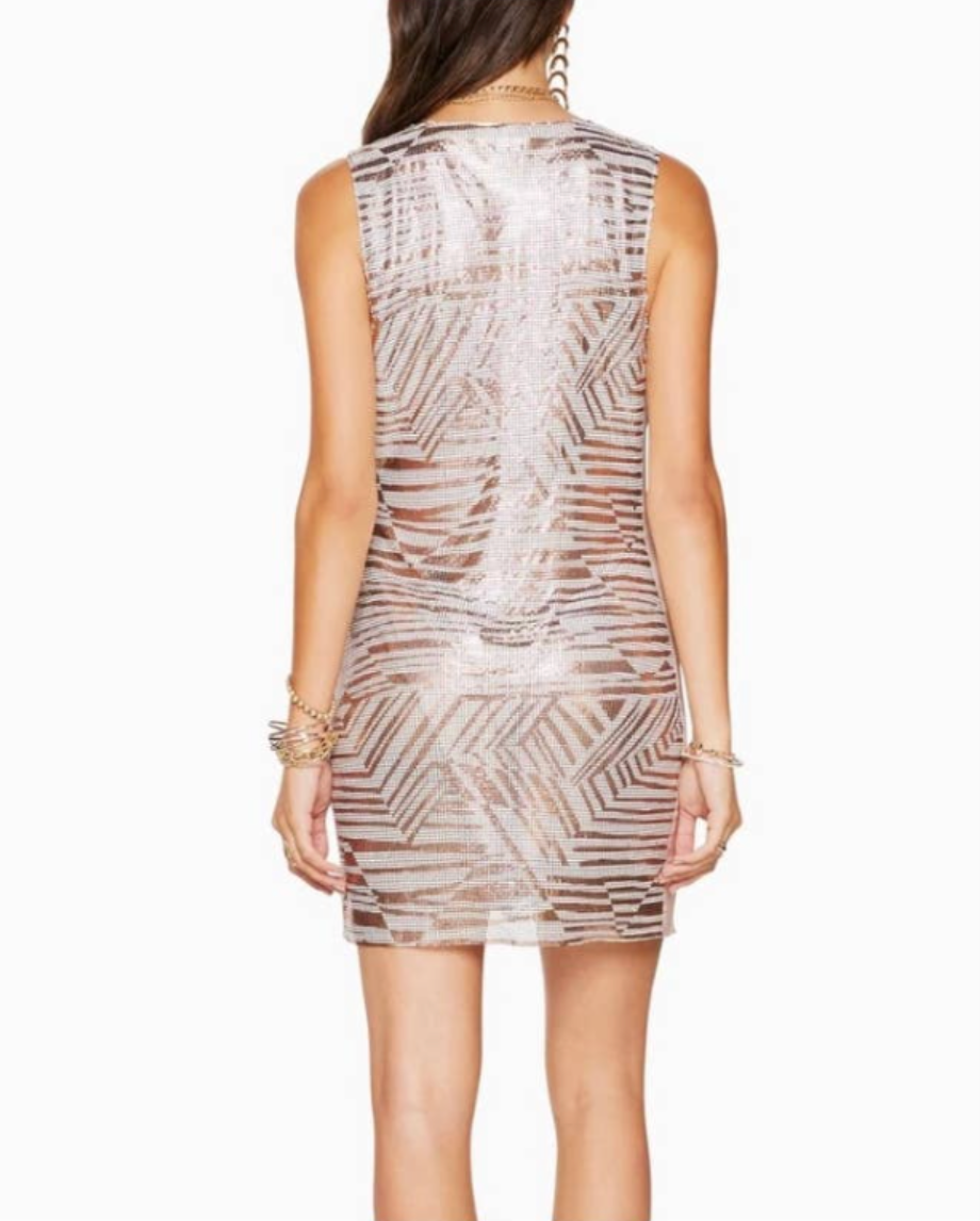 Lola Chainmail Mini Dress - Rose Gold by Ramy Brook — view 3
