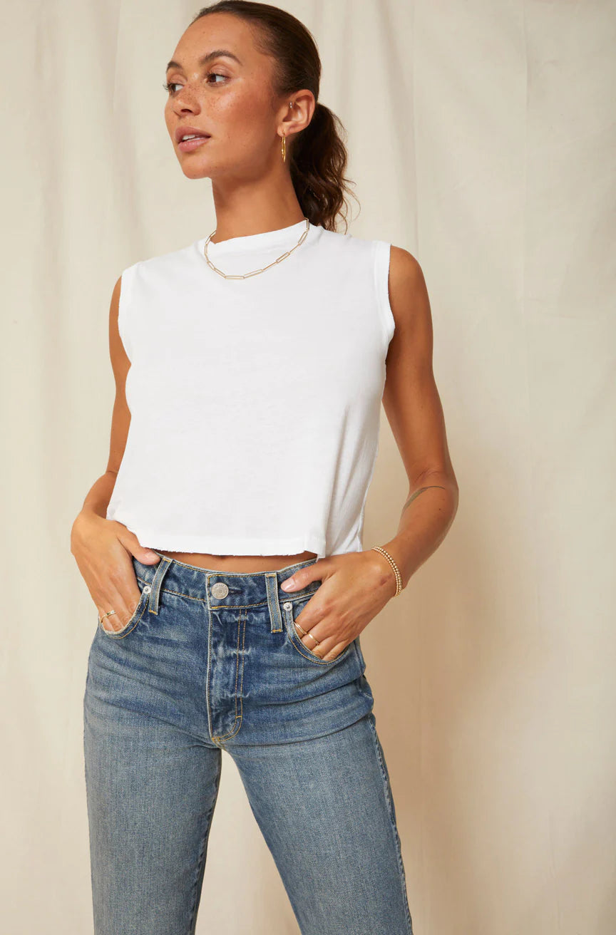 Sleeveless Babe Tee - White by AMO — view 3