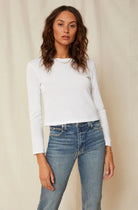 Long Sleeve Babe Tee - White by AMO | 25 South Boutiques