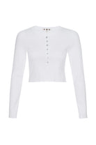 Sassy Rib Henley - White by AMO — view 3