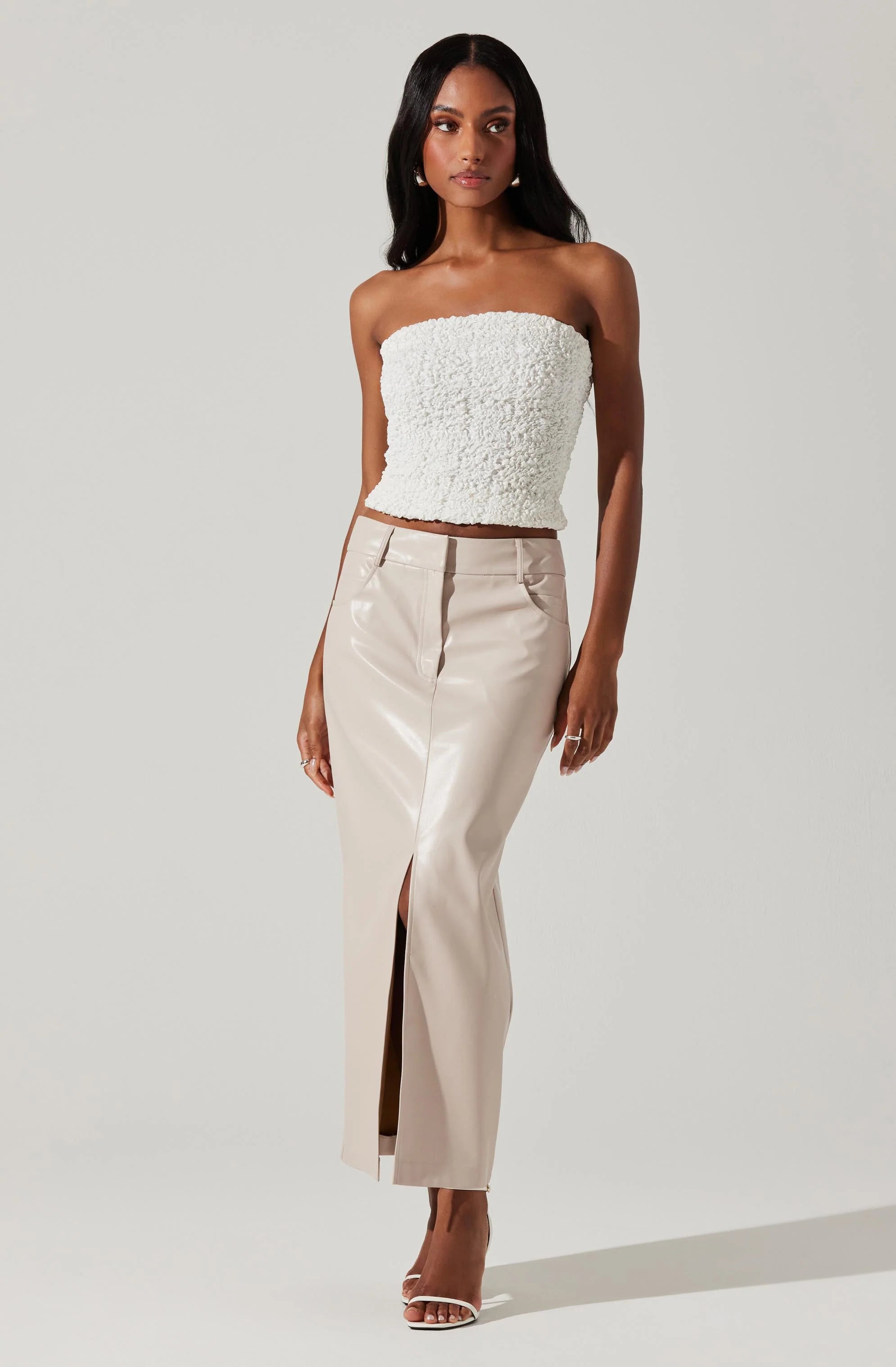 Cinna Tube Top - White by ASTR the Label — view 3