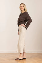 Alex Linen Pant - Oatmeal by Avenue Montaigne — alternate view