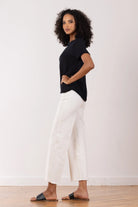 Alex Pant - White Denim by Avenue Montaigne — alternate view