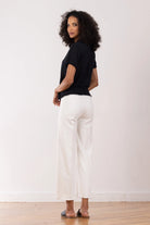 Alex Pant - White Denim by Avenue Montaigne — view 3