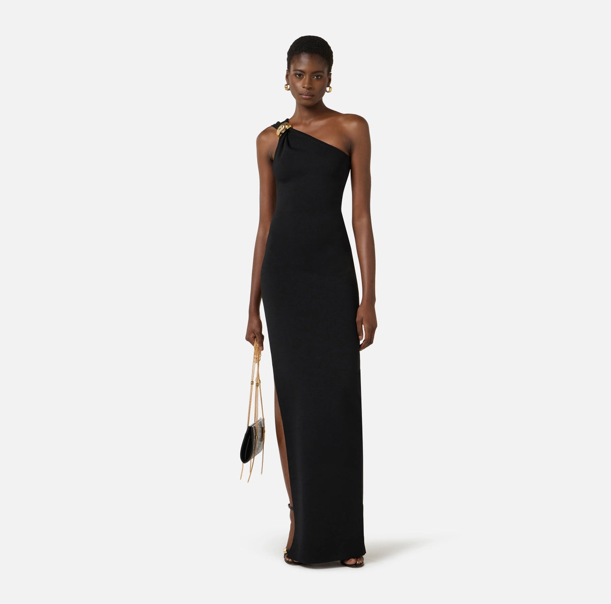 Red Carpet Full Milano Stitch Knit Dress - Black by Elisabetta Franchi | 25 South Boutiques