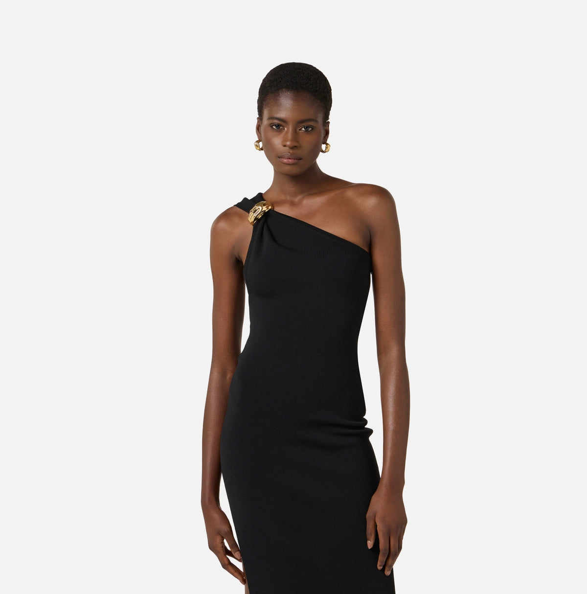 Red Carpet Full Milano Stitch Knit Dress - Black by Elisabetta Franchi — view 3