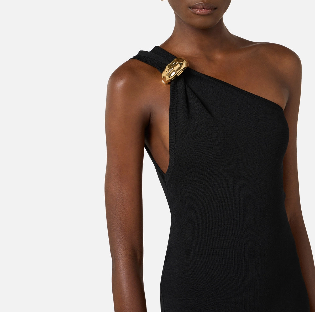 Red Carpet Full Milano Stitch Knit Dress - Black by Elisabetta Franchi — view 4