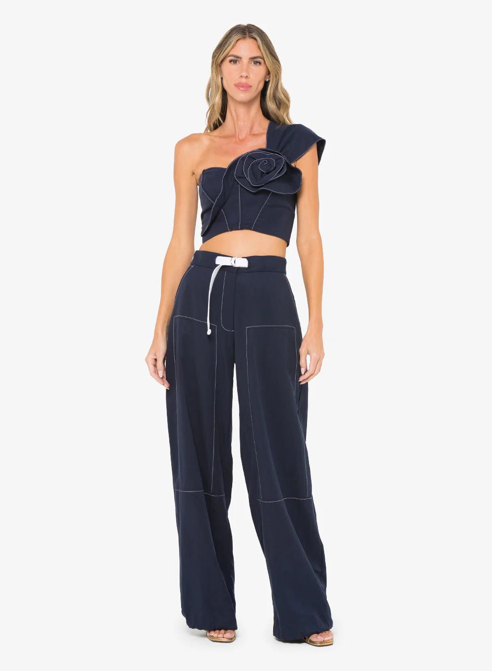 Jill Trousers - Navy by Just Bee Queen | 25 South Boutiques