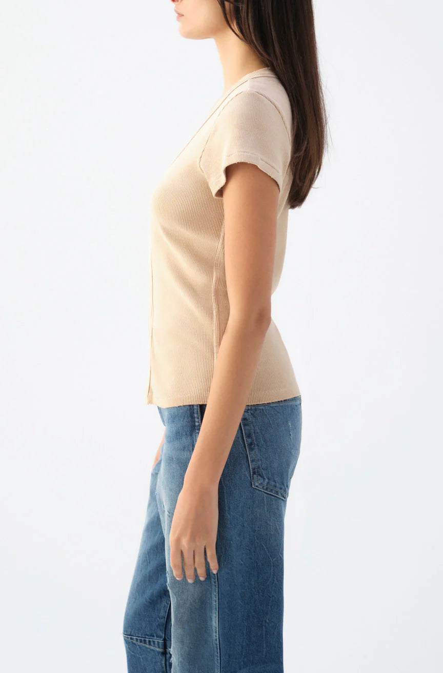 Amour Rib Tee - Camel — alternate view
