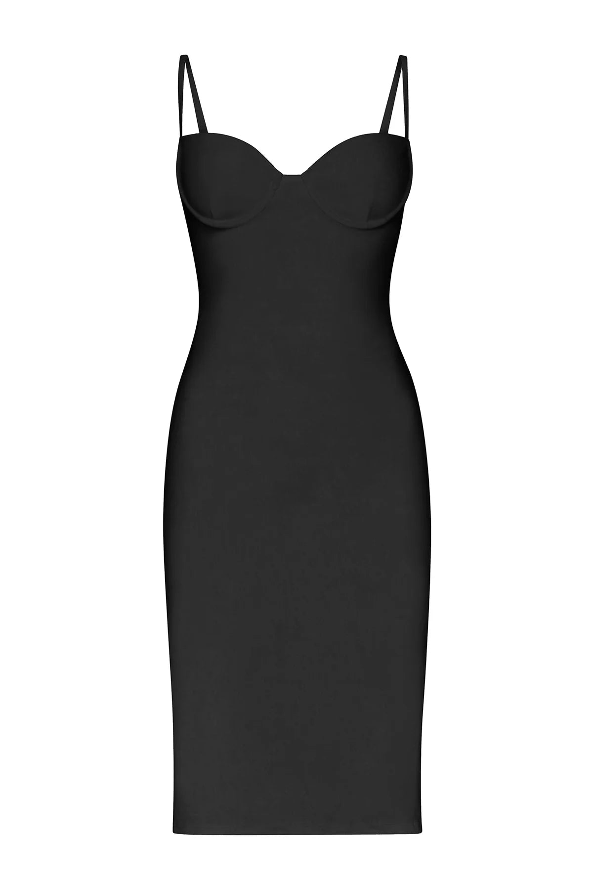 Balconette Underwire Midi Dress - Black by Anemos — view 3