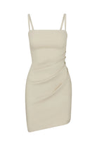 Nadege Draped Mini Dress - Natural by Anemos — view 3