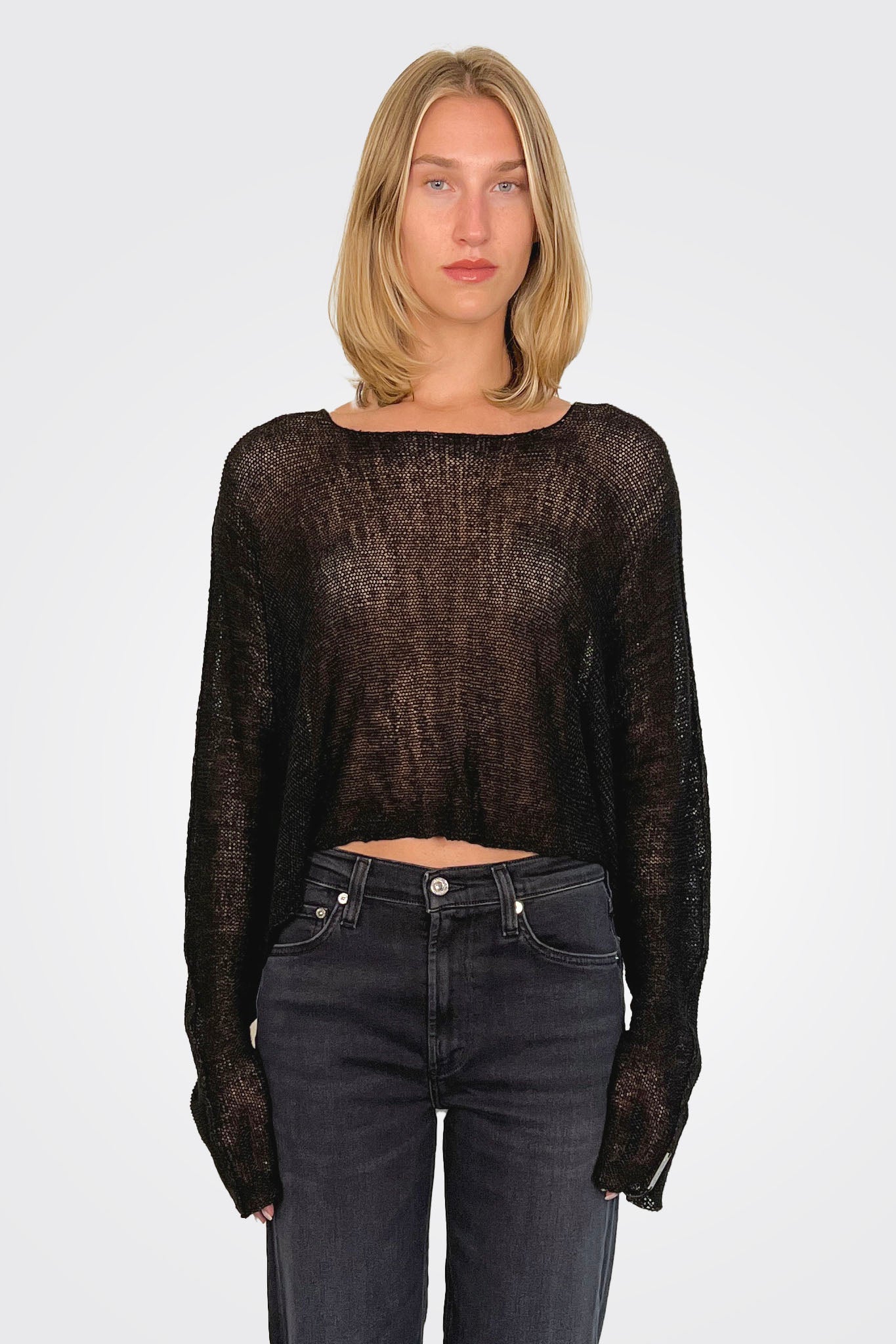Astoria Scoop Neck Sweater - Black by Paper Temples | 25 South Boutiques