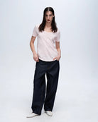 Slub Jersey Classic V-Neck Tee - Pink Camelia by ATM — view 4