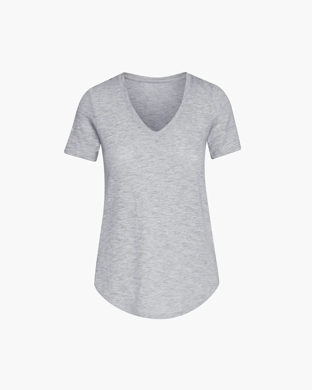 Slub Jersey Classic V-Neck Tee - Heather Grey by ATM — view 5