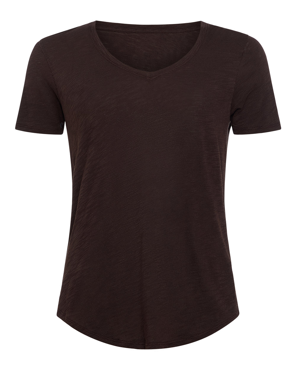 Slub Jersey Classic V-Neck Tee - Dark Chocolate by ATM — view 5