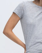Slub Jersey Schoolboy Short Sleeve Crew - Heather Grey by ATM — alternate view