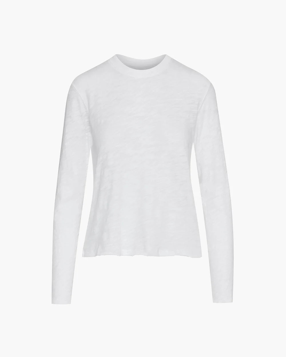 Slub Jersey Long Sleeve Destroyed Wash Crop Tee - White by ATM — view 6