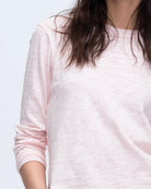 Slub Jersey Long Sleeve Crop Tee - Pink Camelia by ATM — view 5