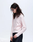 Slub Jersey Long Sleeve Crop Tee - Pink Camelia by ATM — alternate view