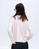 Slub Jersey Long Sleeve Crop Tee - Pink Camelia by ATM — view 3