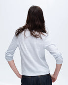 Slub Jersey Long Sleeve Crop Tee - Powder Blue by ATM — view 3