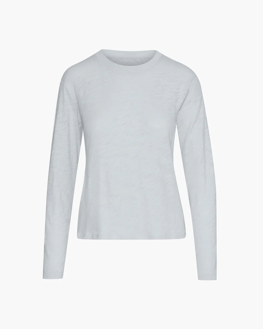 Slub Jersey Long Sleeve Crop Tee - Powder Blue by ATM — view 6