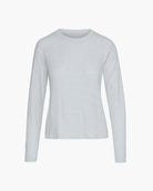 Slub Jersey Long Sleeve Crop Tee - Powder Blue by ATM — view 6