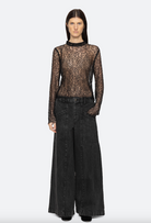 Seraphina Stone Lace High Neck Top - Black by Sea NY — alternate view