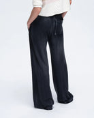 Pique Mixed Media Wide Leg Pants - Black by ATM — view 4