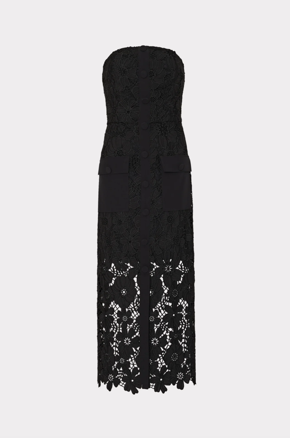 Adrienne Roja Lace Midi Dress - Black by Milly — view 4