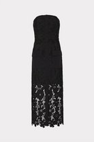 Adrienne Roja Lace Midi Dress - Black by Milly — view 4