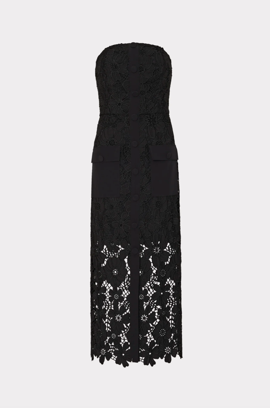 Adrienne Roja Lace Midi Dress - Black by Milly — view 4