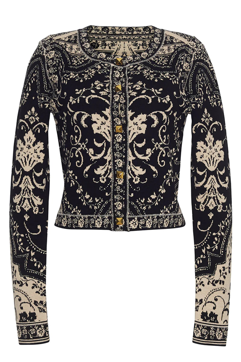 Alessa Jacket - Black Scroll Terrace by Cara Cara — view 4