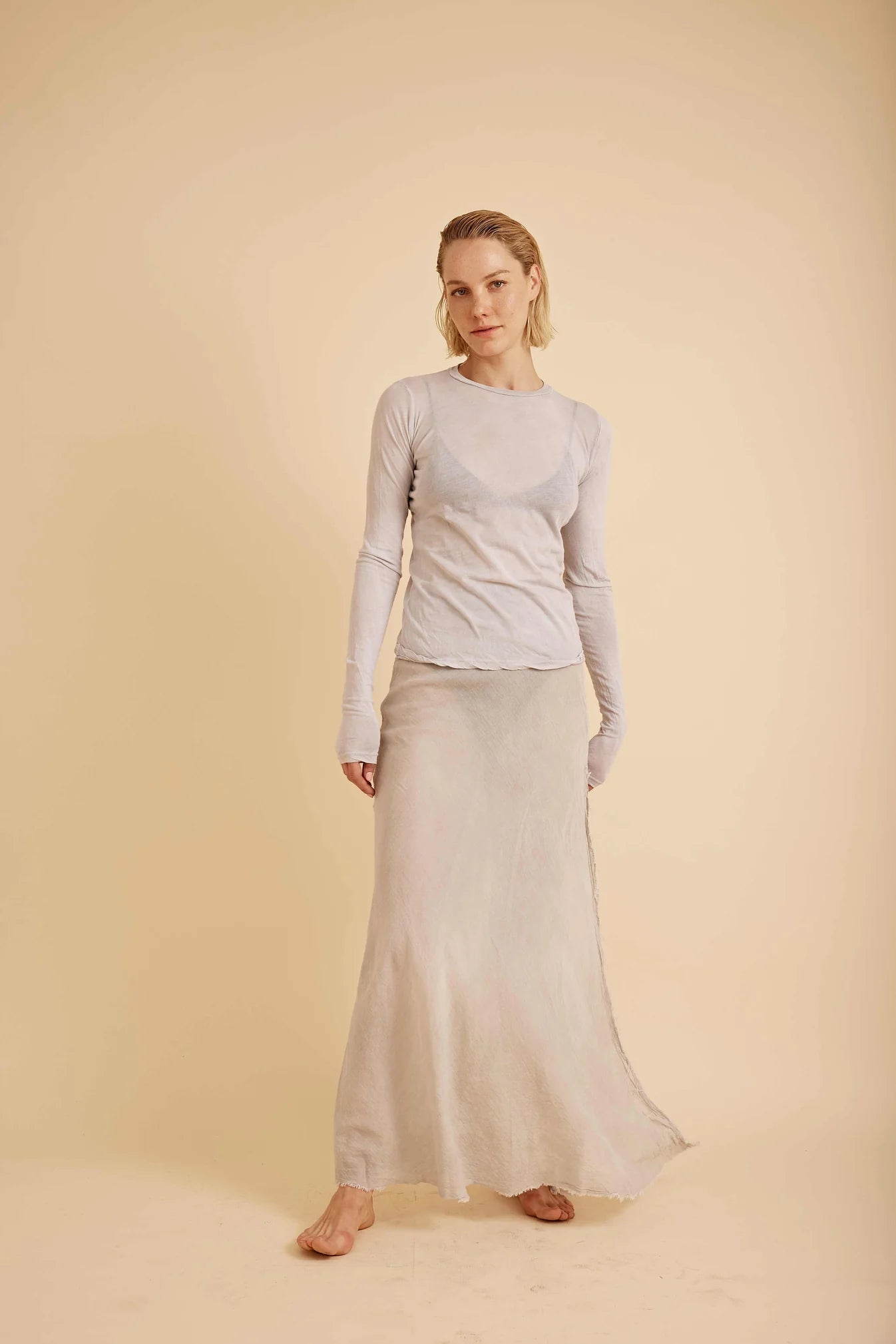 Jennifer Gauze Maxi Skirt - Dusty Grey by ALL III | 25 South Boutiques