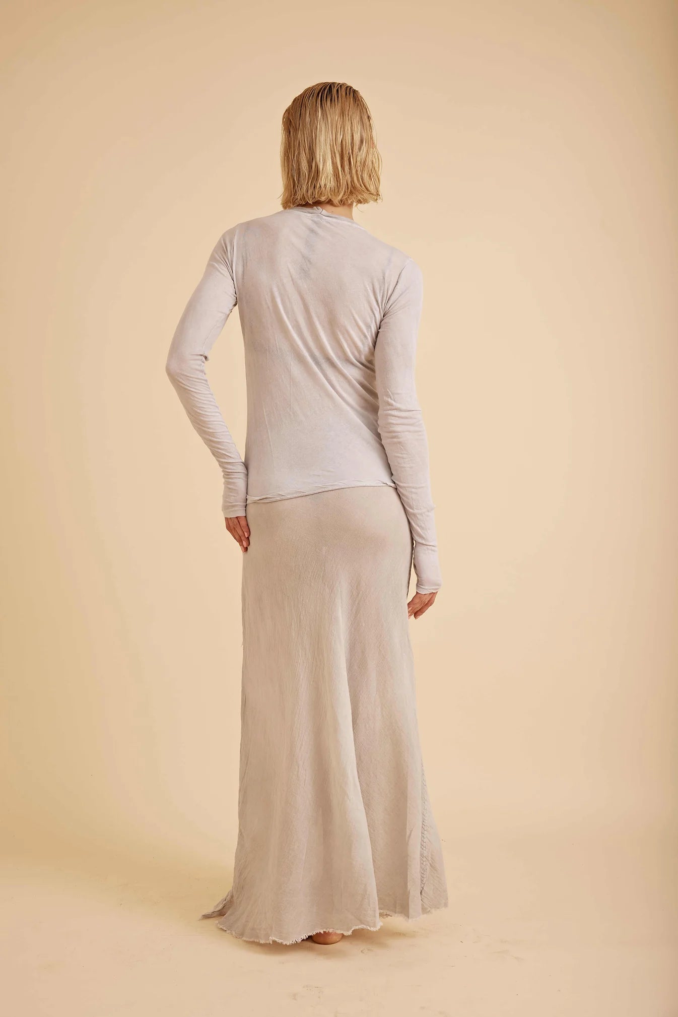 Jennifer Gauze Maxi Skirt - Dusty Grey by ALL III — alternate view