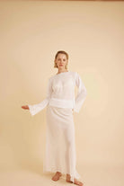 Jennifer Gauze Maxi Skirt - White by ALL III | 25 South Boutiques