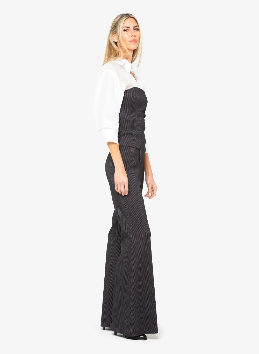 Oslo High Rise Wide Leg Trousers - Midnight by Just Bee Queen — view 4