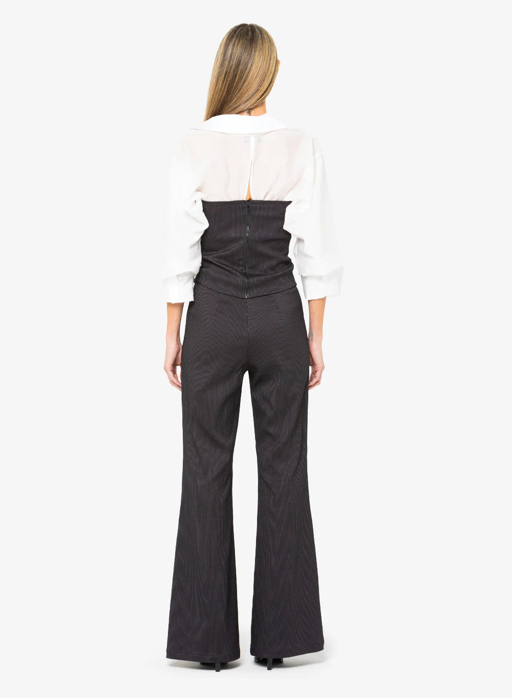 Oslo High Rise Wide Leg Trousers - Midnight by Just Bee Queen — view 5