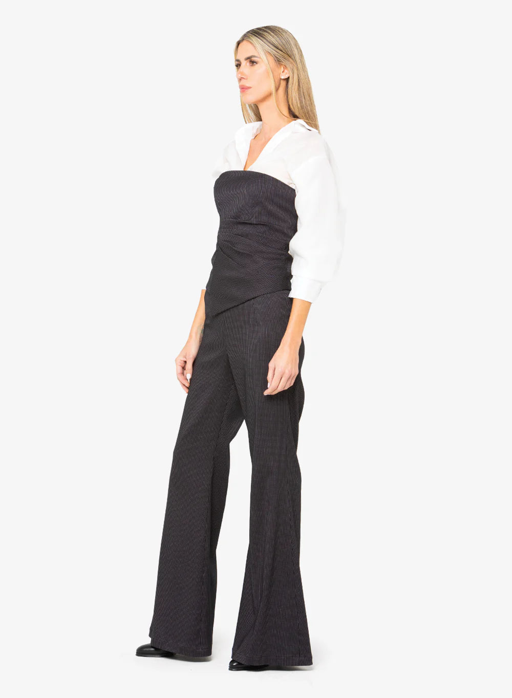 Oslo High Rise Wide Leg Trousers - Midnight by Just Bee Queen — view 3