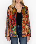 Joan Zip Reversible Sherpa Jacket - Tie Dye Scarf Print by Johnny Was | 25 South Boutiques