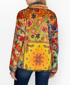 Joan Zip Reversible Sherpa Jacket - Tie Dye Scarf Print by Johnny Was — view 5