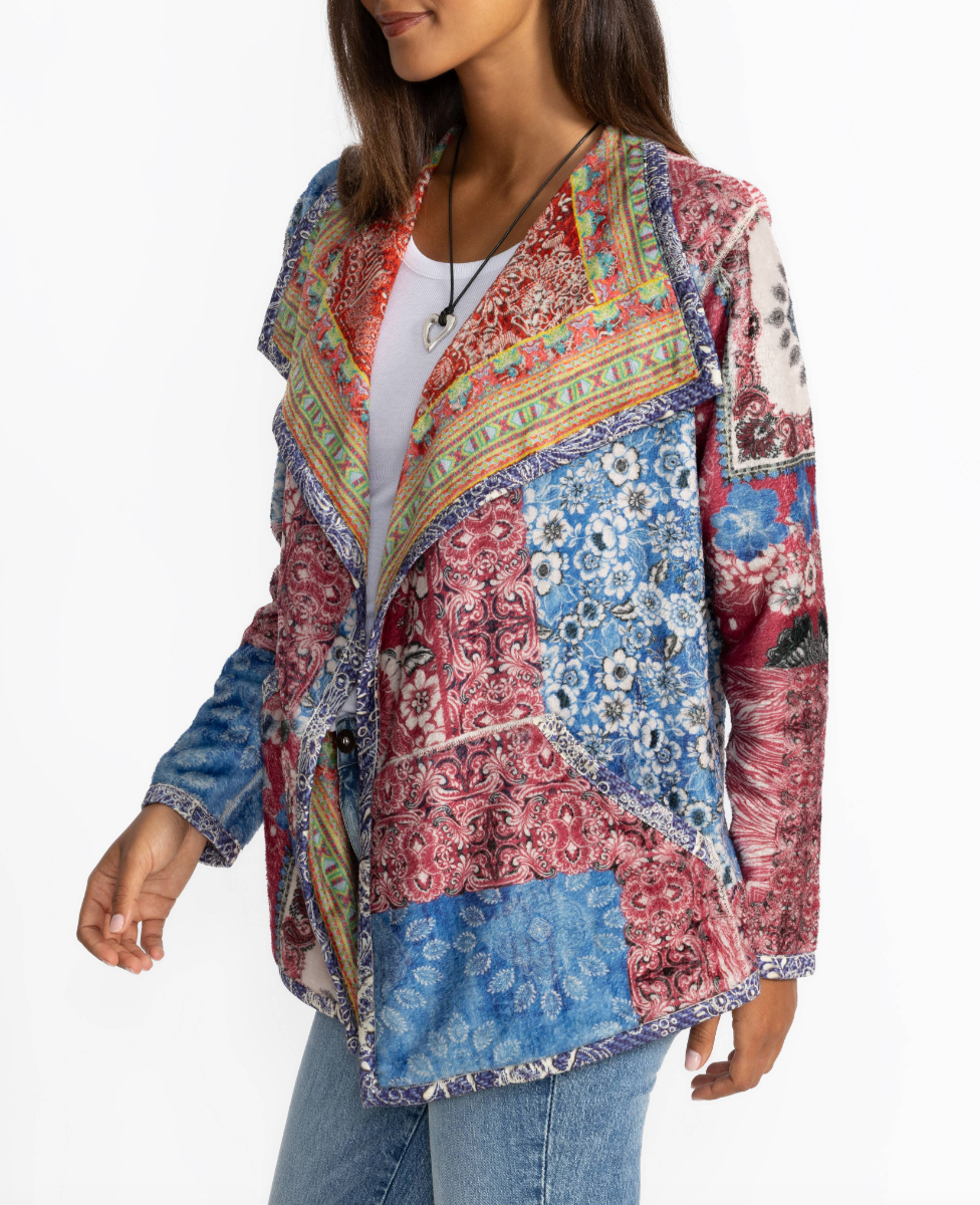 Joan Reversible Wrap Binded Sherpa Jacket - Maybourn Scarf by Johnny Was — view 3