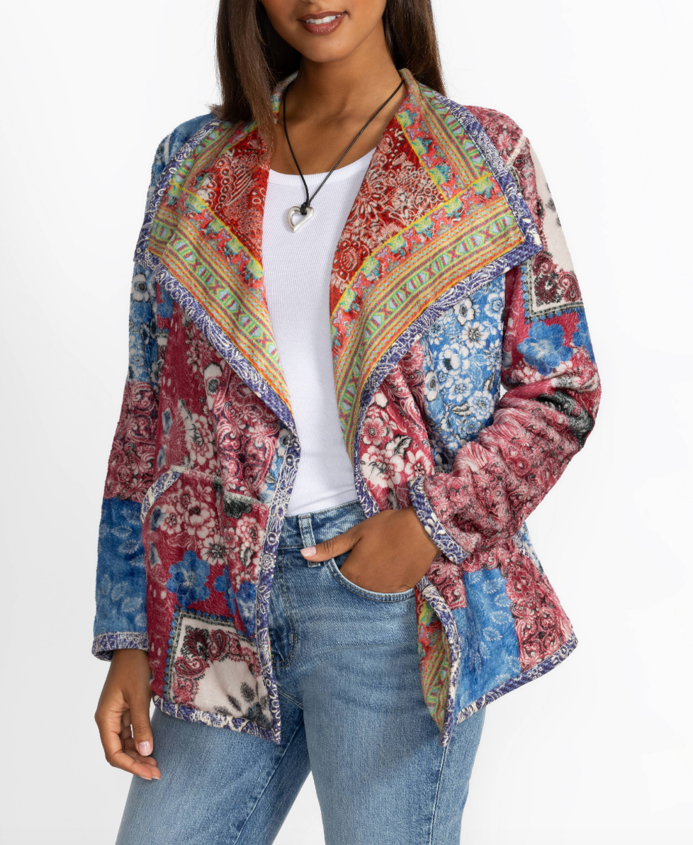 Joan Reversible Wrap Binded Sherpa Jacket - Maybourn Scarf by Johnny Was | 25 South Boutiques